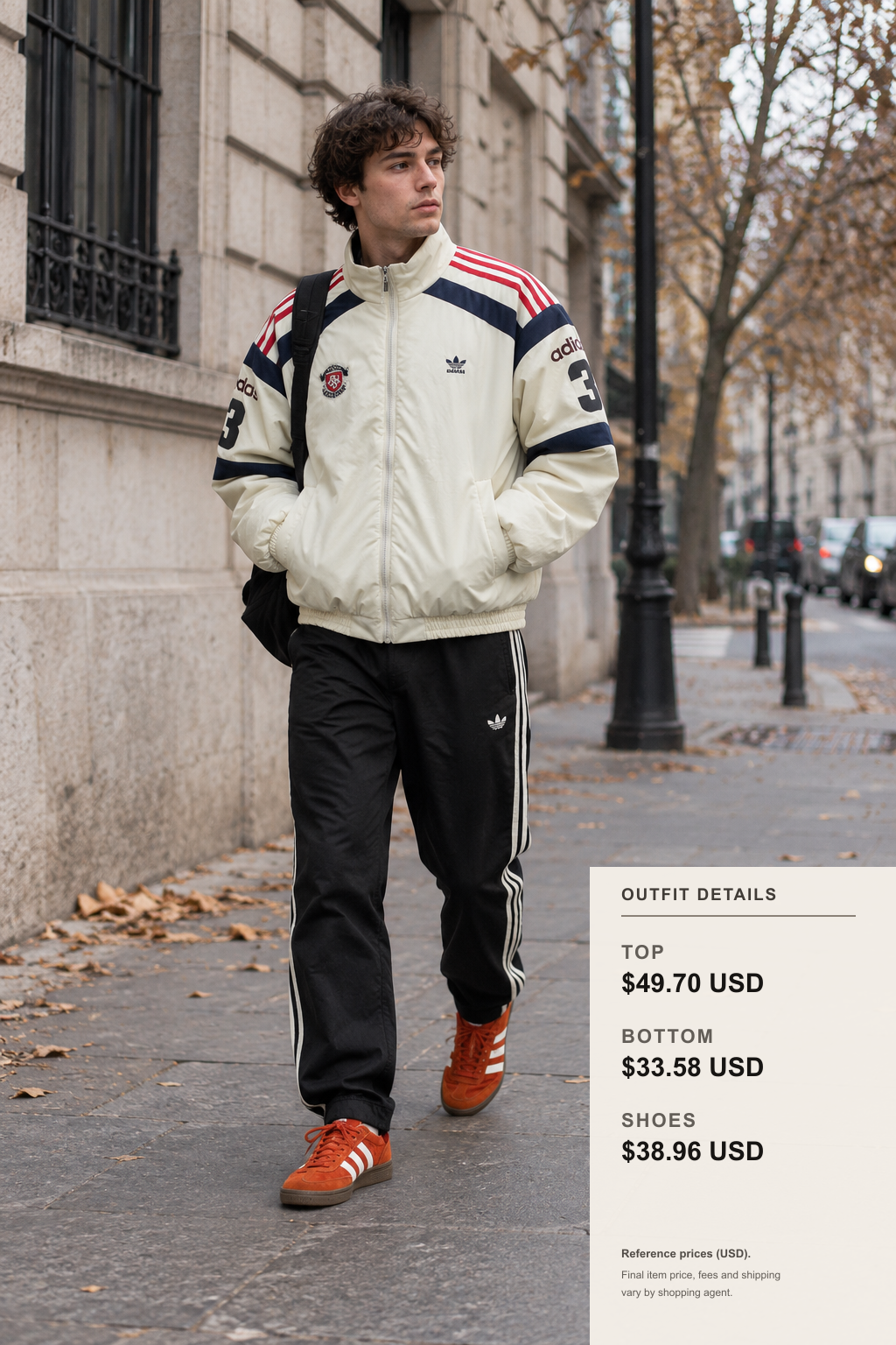 adidas Jacket: 3 Fall-Winter Outfit Plans outfit 2 full-body street style for fashionreps