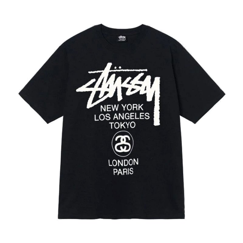 Hands-On Review: Stussy Letter-Print Black T-Shirt in 250–300 gsm Long-Staple Cotton